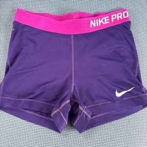 Nike Purple and Pink Athletic Shorts